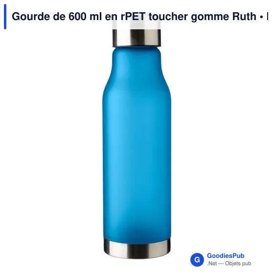 Gourde personnalisable 600 ml en rPET toucher gomme avec logo - Image 4