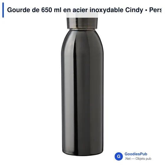 Gourde de 650 ml en acier inoxydable Cindy - Image 1