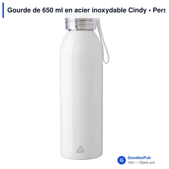 Gourde de 650 ml en acier inoxydable Cindy - Image 11