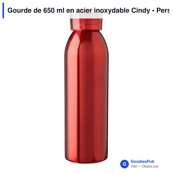 Gourde de 650 ml en acier inoxydable Cindy - Image 4