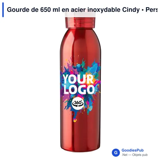 Gourde de 650 ml en acier inoxydable Cindy - Image 5