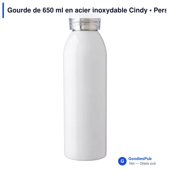 Gourde de 650 ml en acier inoxydable Cindy - Image 10