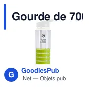 Gourde personnalisable en plastique Tritan 700 ml avec logo - Miniature 5