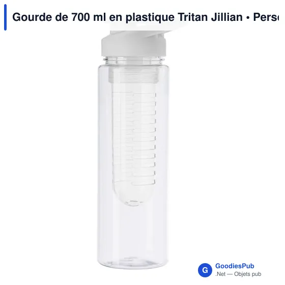 Gourde personnalisable en Tritan 700 ml avec logo - Jillian - Image 1