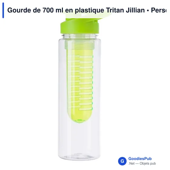 Gourde personnalisable en Tritan 700 ml avec logo - Jillian - Image 2