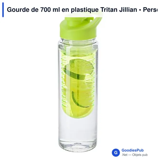 Gourde personnalisable en Tritan 700 ml avec logo - Jillian - Image 12