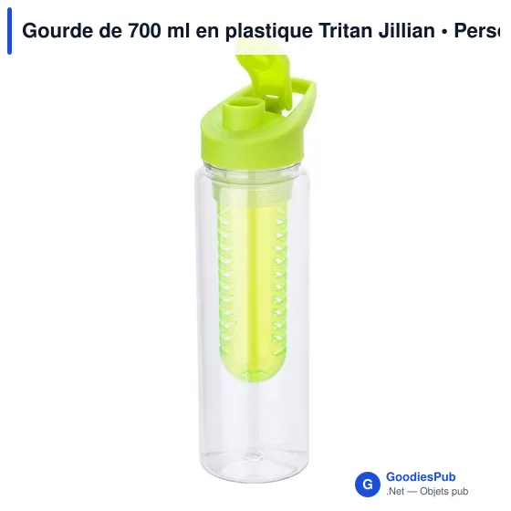 Gourde personnalisable en Tritan 700 ml avec logo - Jillian - Image 4