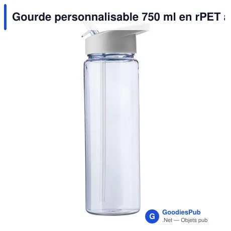 Gourde personnalisable 750 ml en rPET avec logo - Ahmed