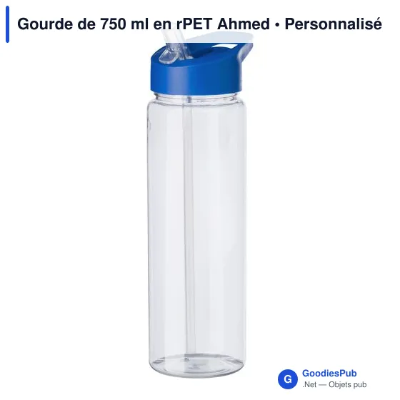 Gourde personnalisable 750 ml en rPET avec logo - Ahmed - Image 2