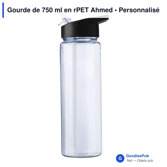 Gourde personnalisable 750 ml en rPET avec logo - Ahmed - Image 5