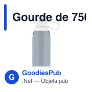 Gourde personnalisable de 750 ml en rPET avec logo - Timothy - Miniature 1