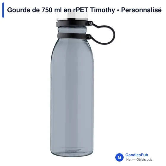 Gourde personnalisable de 750 ml en rPET avec logo - Timothy - Image 1