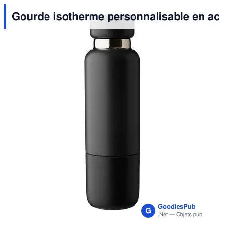 Gourde isotherme personnalisable en acier inoxydable Lieselotteavec logo