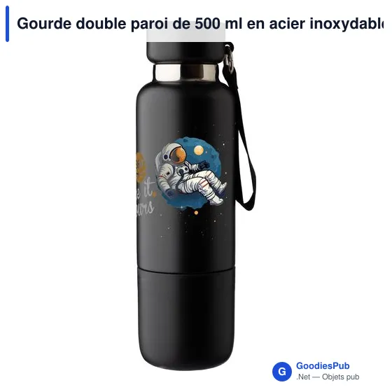 Gourde isotherme personnalisable en acier inoxydable Lieselotteavec logo - Image 3
