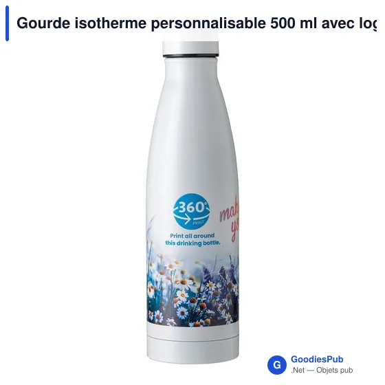 Gourde isotherme personnalisable 500 ml avec logo - Marcelino - Image 3