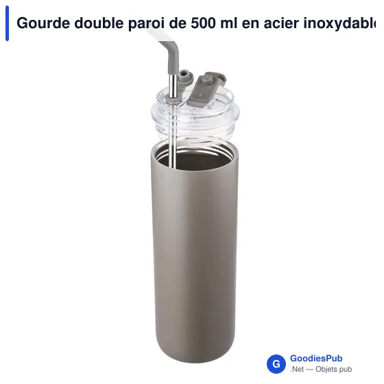 Gourde isotherme personnalisable 500 ml avec logo - Omari - Image 10