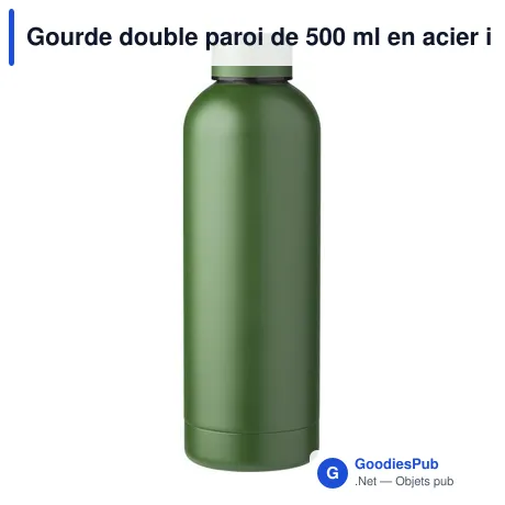 Gourde double paroi de 500 ml en acier inoxydable recyclé Isaih