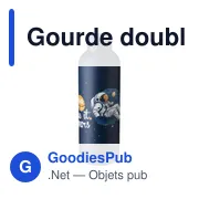 Gourde double paroi de 500 ml en acier inoxydable recyclé Isaih - Miniature 2