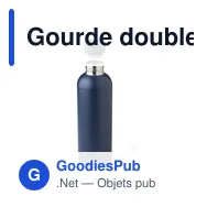 Gourde double paroi de 500 ml en acier inoxydable recyclé Isaih - Miniature 12