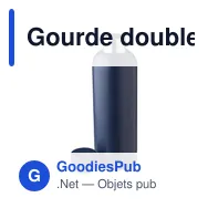 Gourde double paroi de 500 ml en acier inoxydable recyclé Isaih - Miniature 10