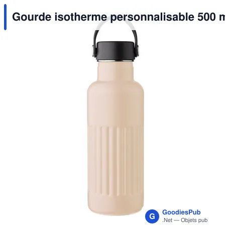 Gourde isotherme personnalisable 500 ml en acier inoxydable recyclé Lioravec logo