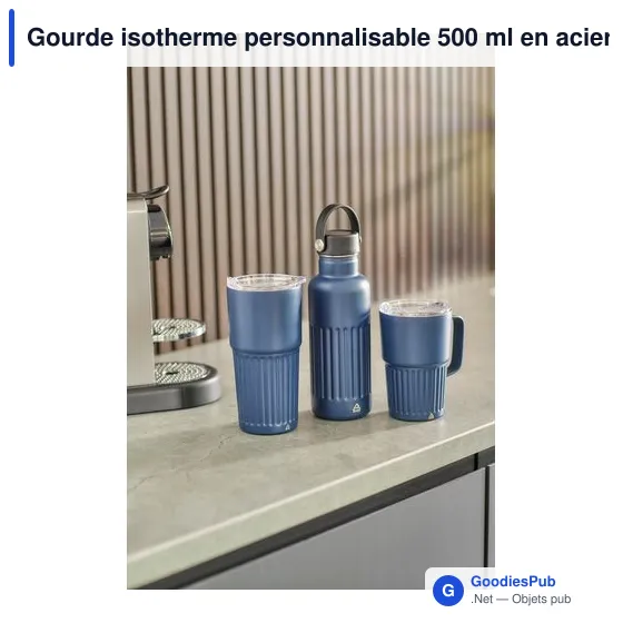 Gourde isotherme personnalisable 500 ml en acier inoxydable recyclé Lioravec logo - Image 12