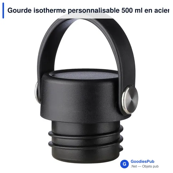 Gourde isotherme personnalisable 500 ml en acier inoxydable recyclé Lioravec logo - Image 5