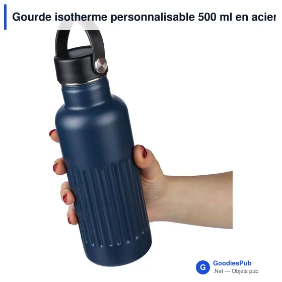 Gourde isotherme personnalisable 500 ml en acier inoxydable recyclé Lioravec logo - Image 8