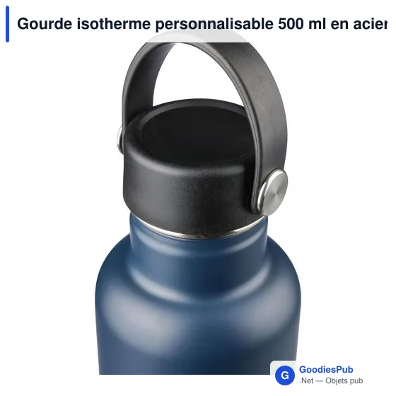 Gourde isotherme personnalisable 500 ml en acier inoxydable recyclé Lioravec logo - Image 9