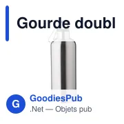 Gourde isotherme personnalisable en acier inoxydable recyclé - Lysandraavec logo - Miniature 1