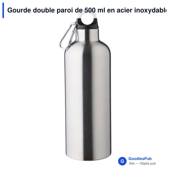 Gourde isotherme personnalisable en acier inoxydable recyclé - Lysandraavec logo - Image 1