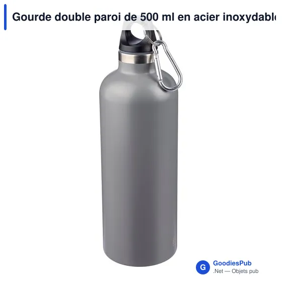 Gourde isotherme personnalisable en acier inoxydable recyclé - Lysandraavec logo - Image 2