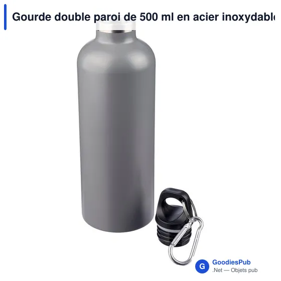 Gourde isotherme personnalisable en acier inoxydable recyclé - Lysandraavec logo - Image 5