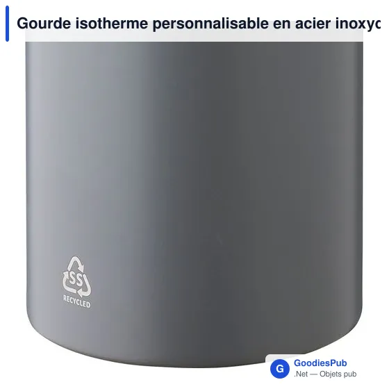 Gourde isotherme personnalisable en acier inoxydable recyclé - Lysandraavec logo - Image 7