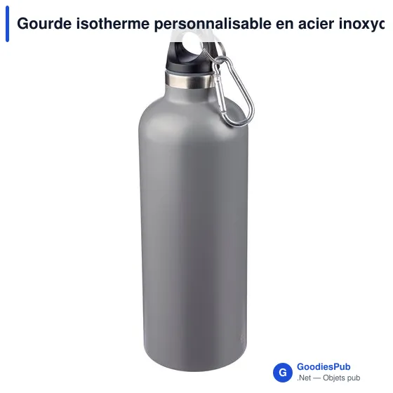 Gourde isotherme personnalisable en acier inoxydable recyclé - Lysandraavec logo - Image 10