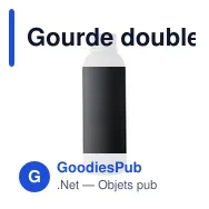 Gourde double paroi de 500 ml en acier inoxydable recyclé Sena - Miniature 1