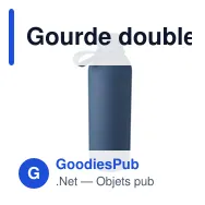 Gourde double paroi de 500 ml en acier inoxydable recyclé Sena - Miniature 2