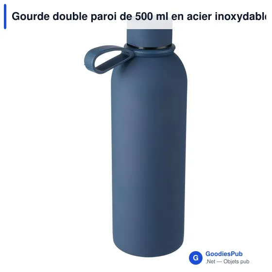 Gourde double paroi de 500 ml en acier inoxydable recyclé Sena - Image 2