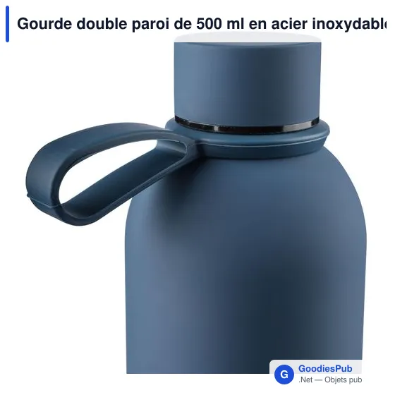 Gourde double paroi de 500 ml en acier inoxydable recyclé Sena - Image 11