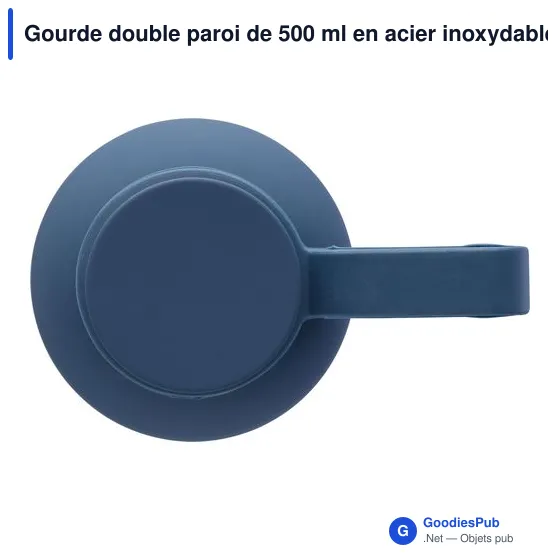 Gourde double paroi de 500 ml en acier inoxydable recyclé Sena - Image 3