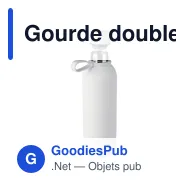 Gourde double paroi de 500 ml en acier inoxydable recyclé Sena - Miniature 7