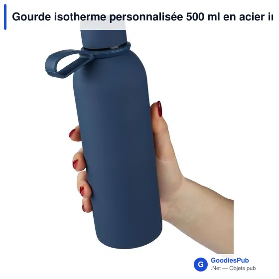 Gourde double paroi de 500 ml en acier inoxydable recyclé Sena - Image 8