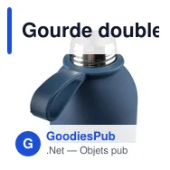 Gourde double paroi de 500 ml en acier inoxydable recyclé Sena - Miniature 10