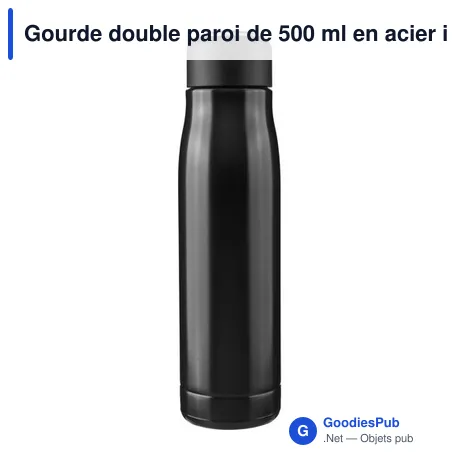 Gourde double paroi de 500 ml en acier inoxydable recyclé Solene