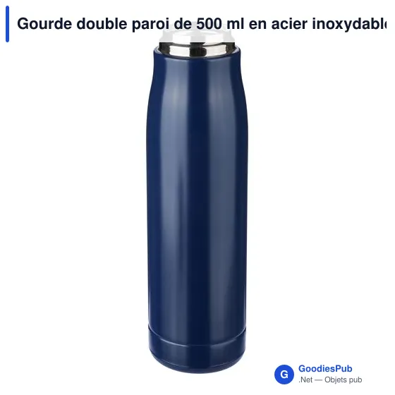 Gourde double paroi de 500 ml en acier inoxydable recyclé Solene - Image 6