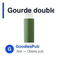 Gourde double paroi de 600 ml en acier inoxydable recyclé Cassian - Miniature 11