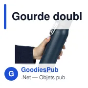 Gourde double paroi de 600 ml en acier inoxydable recyclé Cassian - Miniature 3