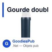 Gourde double paroi de 600 ml en acier inoxydable recyclé Cassian - Miniature 5