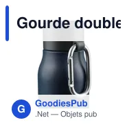 Gourde double paroi de 600 ml en acier inoxydable recyclé Cassian - Miniature 9