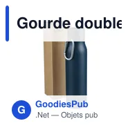 Gourde double paroi de 600 ml en acier inoxydable recyclé Cassian - Miniature 10